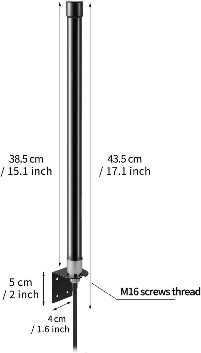 Alt view image 2 of 5 - 10dBi Long Range Dual Band WiFi 2.4GHz 5GHz Fiberglass Antenna for WiFi Router PCI-E Network Card Repeater Wireless Reolink Security IP Camera Netgear TP-Link ASUS WiFi6 Router, Eifagur