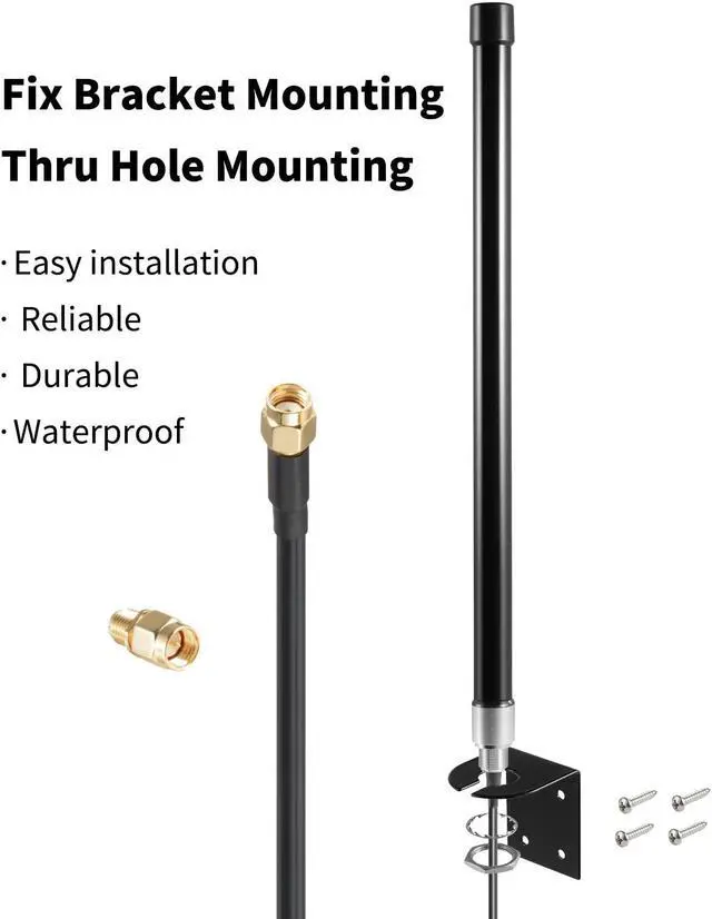 Alt view image 3 of 5 - 10dBi Long Range Dual Band WiFi 2.4GHz 5GHz Fiberglass Antenna for WiFi Router PCI-E Network Card Repeater Wireless Reolink Security IP Camera Netgear TP-Link ASUS WiFi6 Router, Eifagur