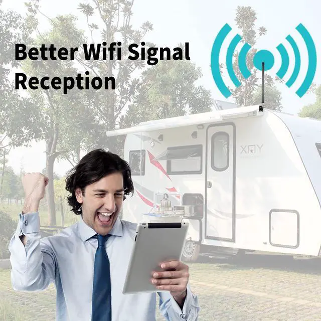 Alt view image 4 of 5 - 10dBi Long Range Dual Band WiFi 2.4GHz 5GHz Fiberglass Antenna for WiFi Router PCI-E Network Card Repeater Wireless Reolink Security IP Camera Netgear TP-Link ASUS WiFi6 Router, Eifagur