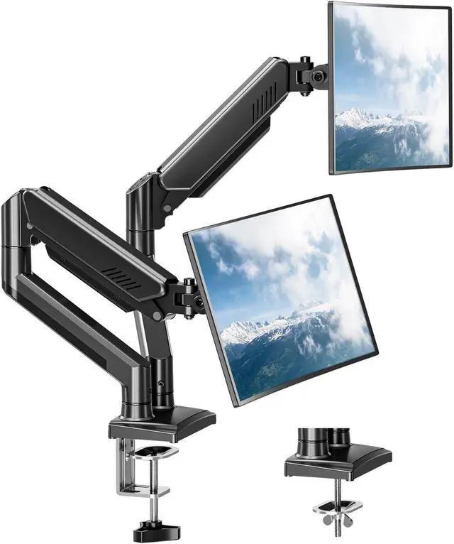 Main image of Dual Monitor Mount Fits 13 to 32 Inch Computer Screen, Dual Monitor Arm Hold up to 19.8lbs Each, Full Motion Monitor Desk Mounts for 2 Monitors, Gas Spring Monitor Stand, VESA Mount, Freelift