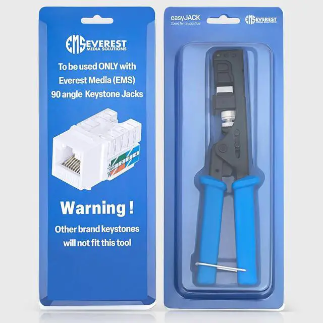 Alt view image 2 of 5 - Everest Media Solutions Bundle - 2 Items: easyJACK - Speed Termination Tool + 10 Pack of RJ45 CAT6A UTP Keystone Jacks - Light Almond