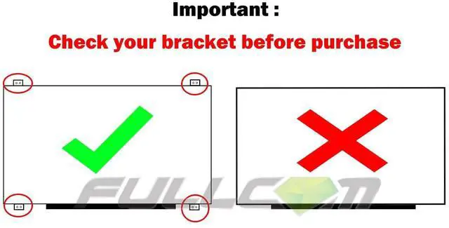 Alt view image 5 of 5 - FULLCOM New LCD Replacement Screen FHD 1920x1080 (Non Touch) 15.6 Inch NT156FHM-N41 (with Brackets) 30 Pin Matte for Dell Inspiron 7567 for Laptop/Display/Screen/LCD Application