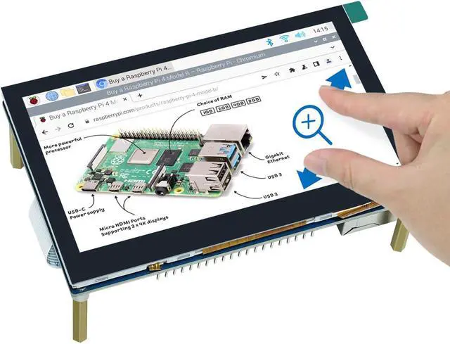 Main image of FREENOVE 4.3 Inch Touchscreen Monitor for Raspberry Pi 5 4 B 3 B+ A+, 800x480 Pixel IPS Display, 5-Point Touch Capacitive Screen, Driver-Free MIPI DSI Port