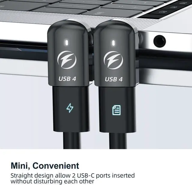 Alt view image 5 of 5 - HanCenDa USB Type C Magnetic Adapter 4Pack, 24Pins 90 Degree USB-C with PD 140W Charge 40Gbps 8K 60Hz Video USB4 for Thunderbolt 3/4 MacBook Pro/Air Phone and More Devices