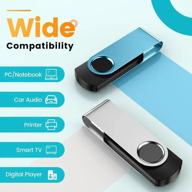 Alt view image 4 of 5 - Kepmem Thumb Drive 8GB 20 Pack Flash Drives Bulk, Swivel USB 2.0 USB Drive Metal Memory Stick Colorful Jump Drive Portable 8 GB Zip Drive for Data Storage and Transfer