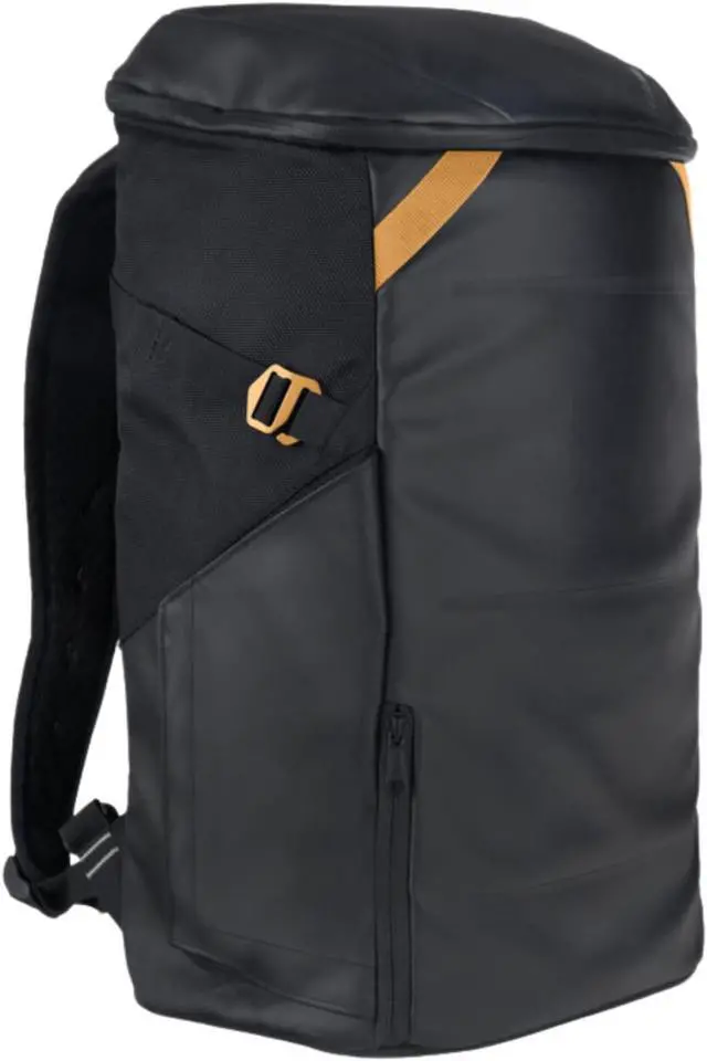 Main image of ELAA Upright Daypack - Premium Commuter Backpack with Laptop Compartment, USB Charging Port, Magnetic Water Bottle Pocket - Top Loading Work Backpack - 20L Carry-On Travel Backpack (Black/Gold)