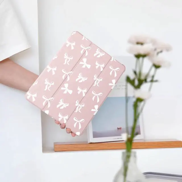 Alt view image 2 of 5 - Cute Kawaii Bow for iPad 7th/8th/9th Generation Case with Pencil Holder, Auto Sleep/Wake, Pink Leather Soft TPU Back Cover for iPad 10.2 Inch 2019/2020/2021