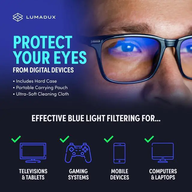 Alt view image 3 of 5 - Lumadux Blue Light Glasses - Holmes (Midnight Navy)