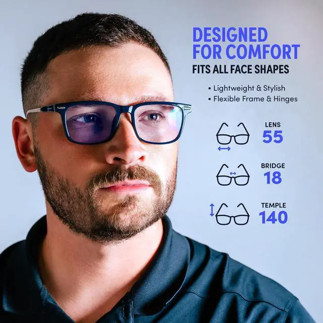 Alt view image 5 of 5 - Lumadux Blue Light Glasses - Holmes (Midnight Navy)