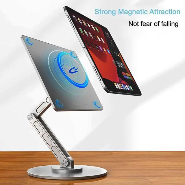 Alt view image 2 of 5 - OUDFJASPQ Magnetic Stand Only for iPad Pro 13 inch M4(2024),360degAdjustable Foldable Desk Stand for iPad,Holder Desktop Stand Tablet Mount for iPad Pro 13" M4(2024)