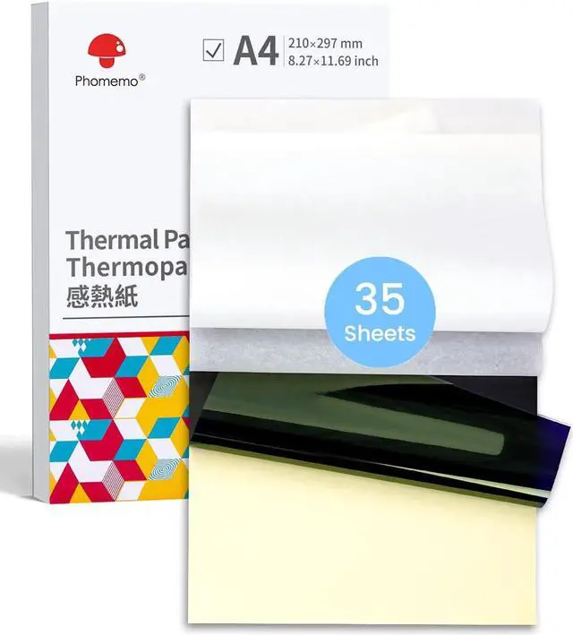 Alt view image 2 of 5 - Phomemmo Wireless Tattoo Stenicl Printer with 1 Case & 35 Sheets A4 Size Tattoo Transfer Paper