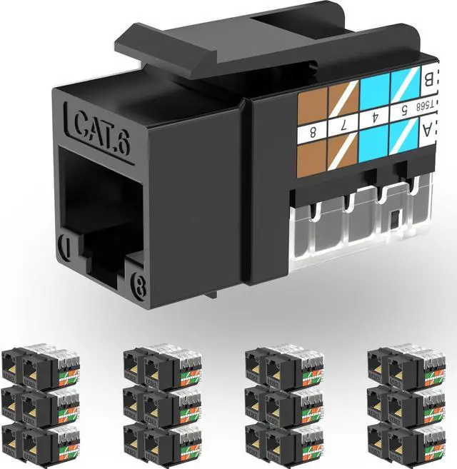 Alt view image 5 of 5 - Rapink Patch Cables Cat6 1ft (24 Pack) & Keystone (25 Pack)