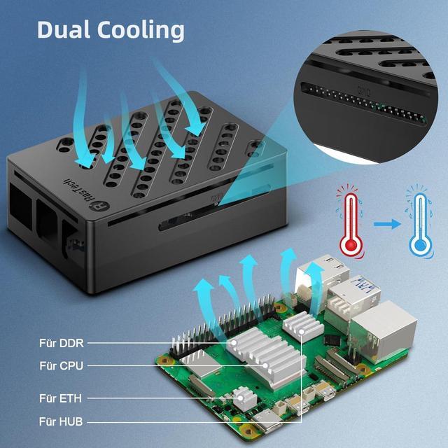 Alt view image 4 of 5 - RasTech Raspberry Pi 5 Kit 8GB RAM with Pi5 Case,Heat Sinks,Srewdriver and Raspberry Pi 5 8GB Board Included