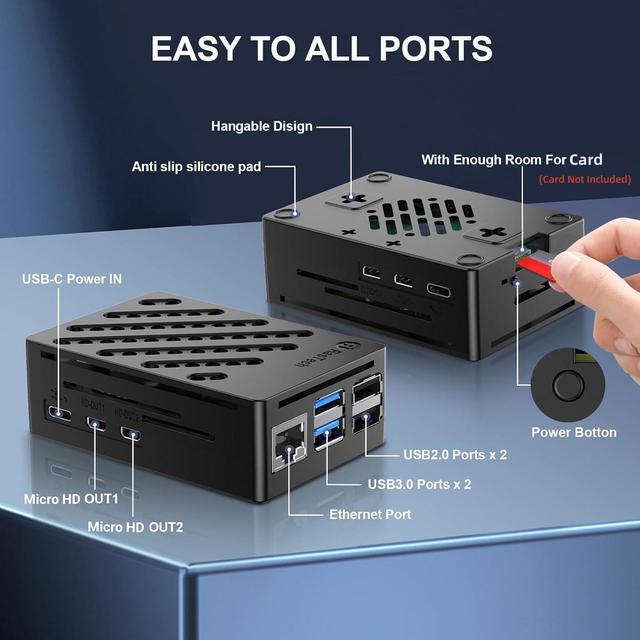Alt view image 3 of 5 - RasTech Raspberry Pi 5 Kit 8GB RAM with Pi5 Case,Heat Sinks,Srewdriver and Raspberry Pi 5 8GB Board Included