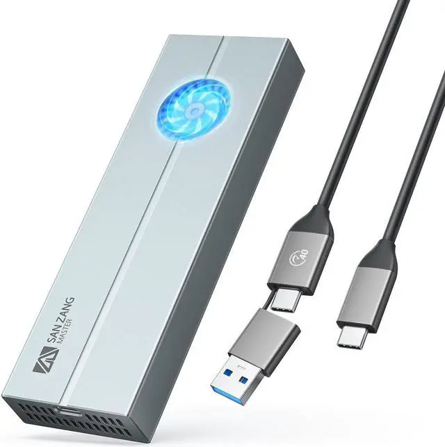 Main image of SAN ZANG MASTER 40Gbps M.2 NVMe SSD Enclosure with Cooling Fan, Aluminium USB4 NVMe SSD Enclosure for MacBook Air/Por M1/M2, Compatible with USB4/3.2/3.1/3.0/2.0, Support 2230/2242/2260/2280(M Key)