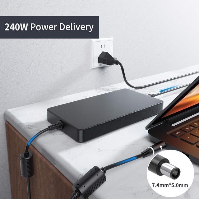 Alt view image 2 of 5 - QYD 240W 19.5V 12.3A Laptop Charger AC Adapter Compatible with Dell Alienware M15 R7 R6 R5 R2 R3 R4 Alienware 15 R3 R4 Alienware 17 R3 R4 R5 Alienware M17 R2 R3 R4 G3 G5 G7 15 17 Gaming Power Cord