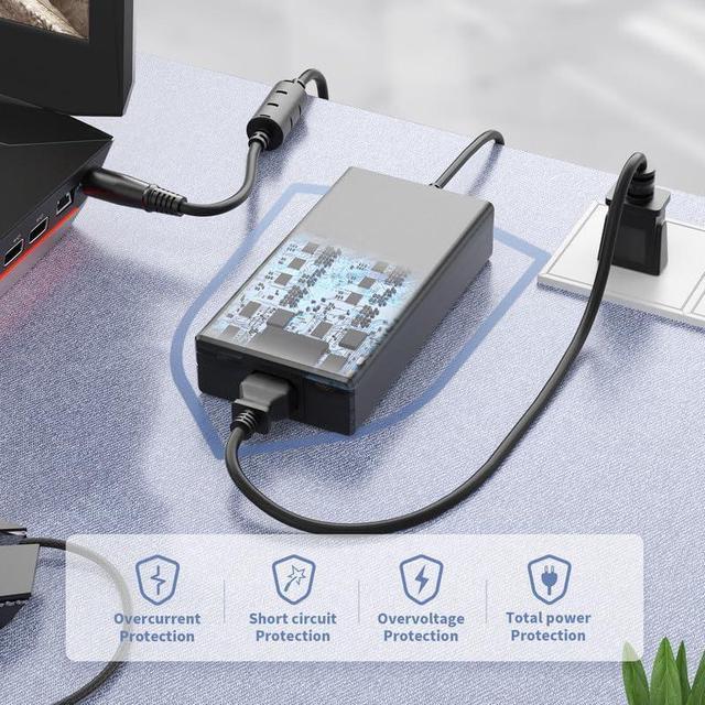 Alt view image 4 of 5 - QYD 240W 19.5V 12.3A Laptop Charger AC Adapter Compatible with Dell Alienware M15 R7 R6 R5 R2 R3 R4 Alienware 15 R3 R4 Alienware 17 R3 R4 R5 Alienware M17 R2 R3 R4 G3 G5 G7 15 17 Gaming Power Cord
