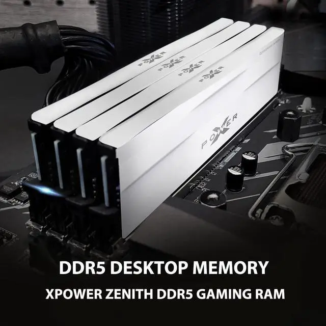 Alt view image 2 of 5 - Silicon Power DDR5 32GB (2x16GB) Zenith 6000MT/s (PC5-48000) 288-pin CL30 1.35V UDIMM Desktop Memory Module RAM SU032GXLWU60AFDGAB White