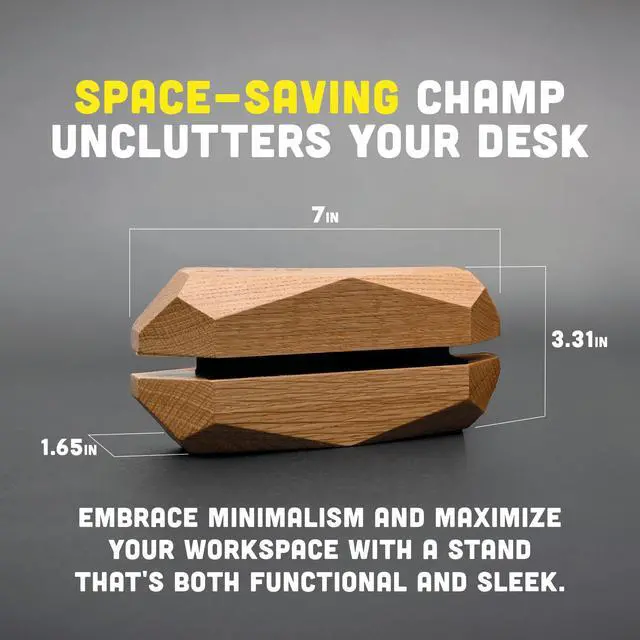 Alt view image 4 of 5 - Steepy Laptop Holder - Oak Wood Laptop Stand Vertical Adjustable up to 24", and Laptop Stand Riser Wedge Support Ventilated Office Desk Accessory