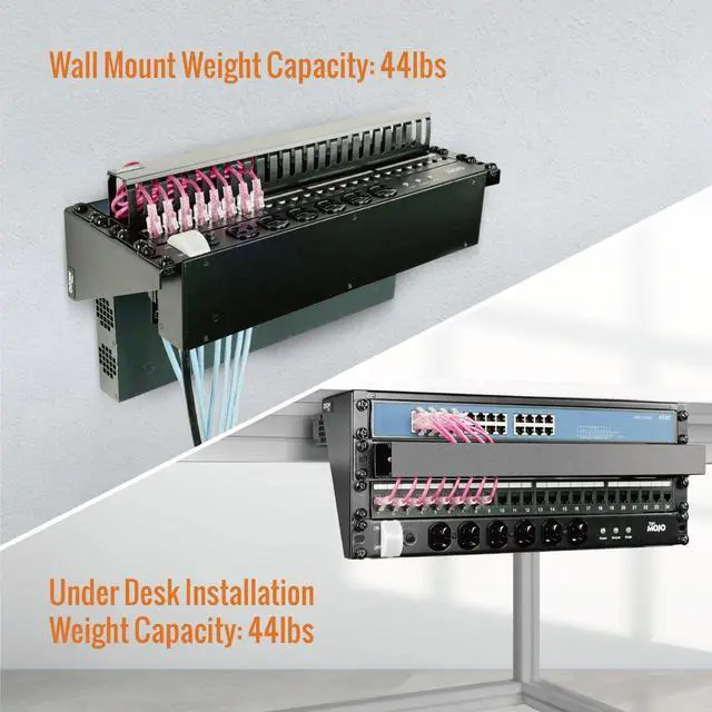 Alt view image 3 of 5 - Tecmojo 4U Foldable Vertical Wall Mount Rack and Wall Mountable Patch Panel Bracket for 19" Rack Mount Network and Server Equipment