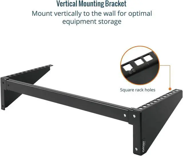 Alt view image 5 of 5 - Tecmojo 4U Foldable Vertical Wall Mount Rack and Wall Mountable Patch Panel Bracket for 19" Rack Mount Network and Server Equipment