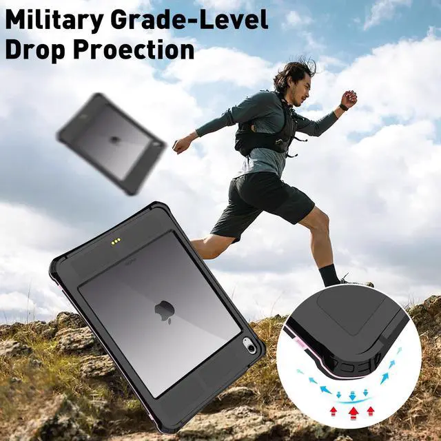 Alt view image 5 of 5 - Transy for iPad Air 11 Inch Case (M3/M2-2025/2024), Waterproof, Full Body Protection with Pencil Holder for iPad Air 5th Generation 2022/4th Generation 2020 10.9 Inch