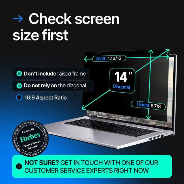 Alt view image 4 of 5 - VINTEZ [2 Pack 14 Inch 16:9 Privacy Screen for Computer Monitor and Laptop - Anti Glare Protector Film Blue Light Filter Eye Protection - Computer Screen Privacy Shield