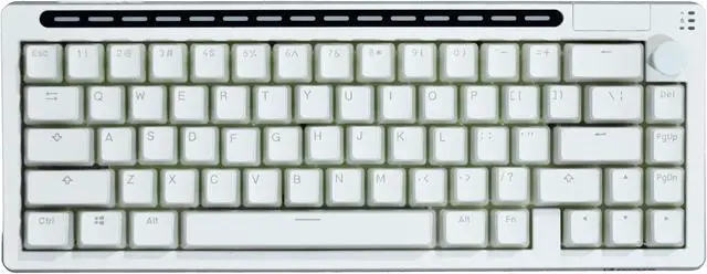 Main image of Virtdream R66 65% Voice-Activated Hot Swap RGB Triple Mode2.4Ghz/Bluetooth 5.0/Wired Wireless Top Gaming Keyboard,Knob Control Mechanical Keyboard, PBT Keycaps (Glacial-White- Tactile Switch)