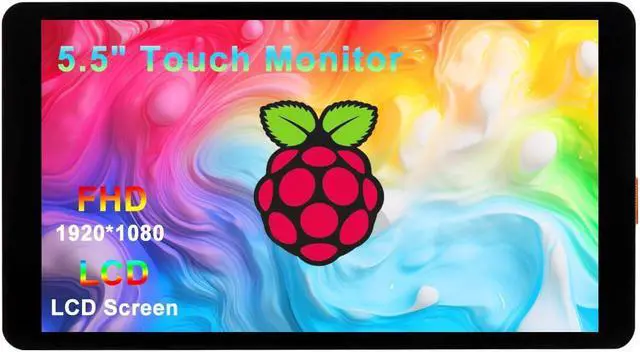 Main image of wisecoco 5.5 Inch Touchscreen Monitor for Raspberry Pi LCD Display 1920 * 1080 for Pi RPi 5/4/4B/3B+/3A+ HDMI Support Windows Horizontal Display in Default