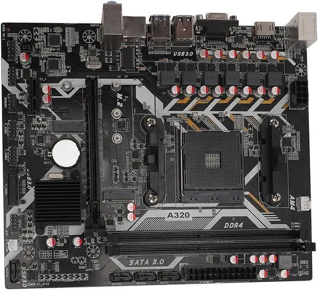 Alt view image 2 of 5 - AM4 Motherboard, PCI E 16X Gen 3.0 Slot, M.2 Port ATX, for Gaming, with USB3.0, 6 Channel Sound Card, 32GBps Data Transfer