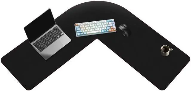 Main image of ZORESYN L Shaped Desk Mat 39.4"(L) x 39.4"(S) x 13"(W), Computer Corner Desk Pad, Large Waterproof PU Leather Mouse pad for Corner Desk, Writing Desk Pad Protector - Black