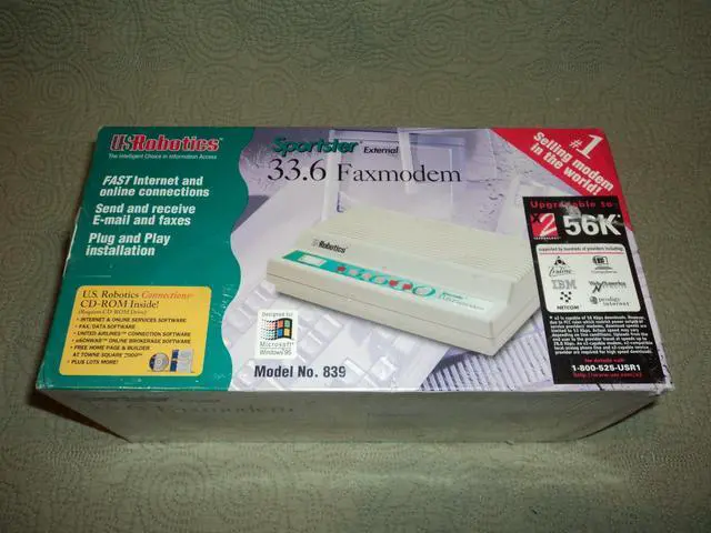 Alt view image 5 of 5 - U.S. Robotics Sportster 33.6K/14.4K External Fax/Modem