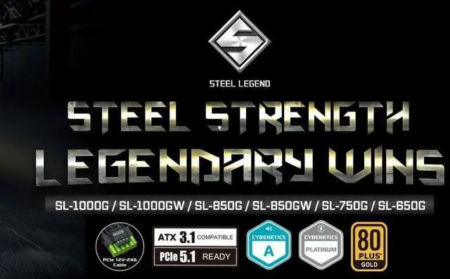 Alt view image 3 of 5 - ASRock Steel Legend SL-850G 850W 80 Plus Gold & Cybenetics Platinum Full Modular Power Supply ATX3.1 PCIe5.1 Ready with Dual Color 12V-2x6 Cable 10 Years Warranty 135 mm FDB Fan Japanese Capacitor