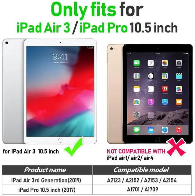 Alt view image 2 of 5 - Timecity for iPad Air 3rd Generation Case, for iPad Air 3/ Pro 10.5 Inch Case: with Heavy Duty Protection, Adjustable Kickstand, Anti-Slip, Screen Protector, Hand/Shoulder Strap - Green