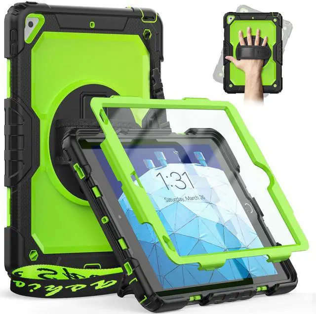 Main image of Timecity for iPad Air 3rd Generation Case, for iPad Air 3/ Pro 10.5 Inch Case: with Heavy Duty Protection, Adjustable Kickstand, Anti-Slip, Screen Protector, Hand/Shoulder Strap - Green