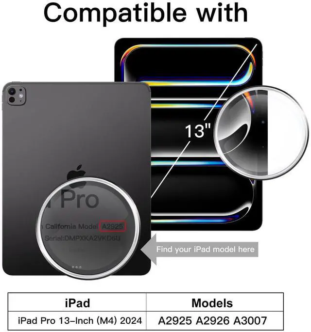 Alt view image 2 of 5 - JETech iPad Pro 13-Inch M4 (2024) Clear Back Case and Screen Protector with Camera Lens Protector Bundle