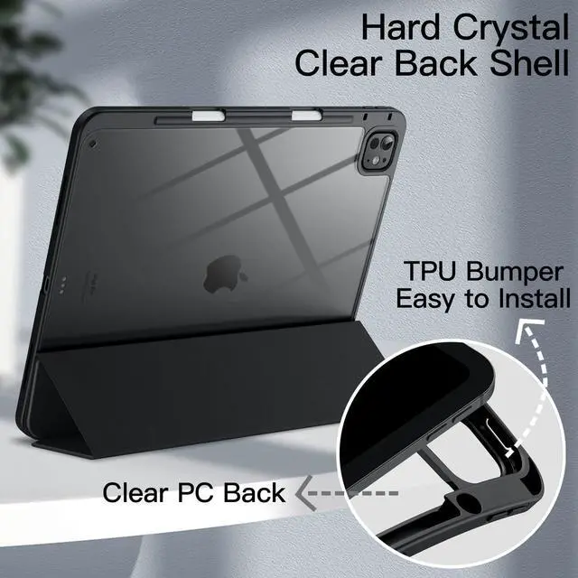 Alt view image 3 of 5 - JETech iPad Pro 13-Inch M4 (2024) Clear Back Case and Screen Protector with Camera Lens Protector Bundle