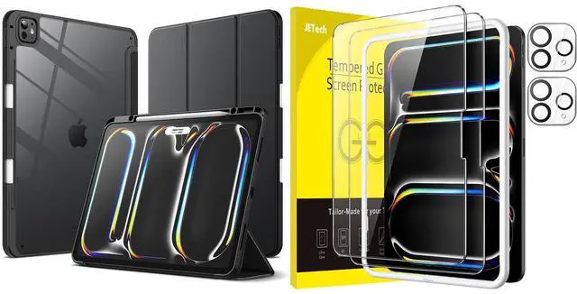 Main image of JETech iPad Pro 13-Inch M4 (2024) Clear Back Case and Screen Protector with Camera Lens Protector Bundle