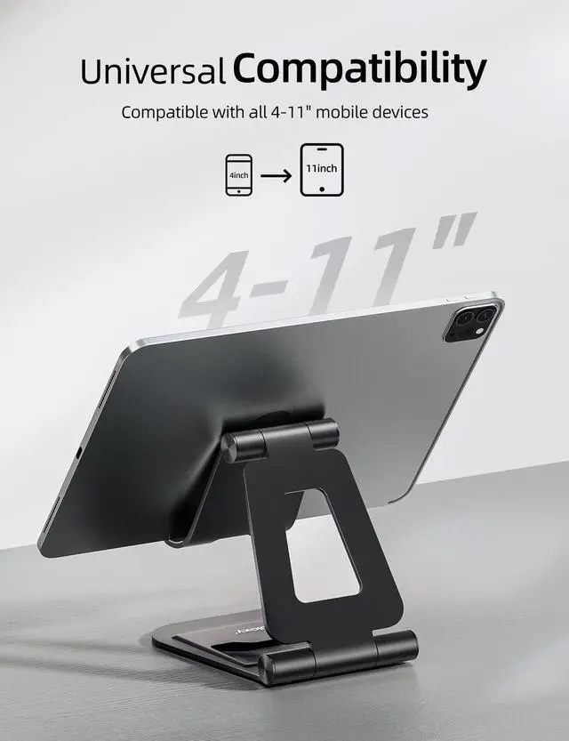 Alt view image 3 of 5 - Nulaxy A5 Dual Folding Tablet Stand & RS05 360 Rotating Book Stand