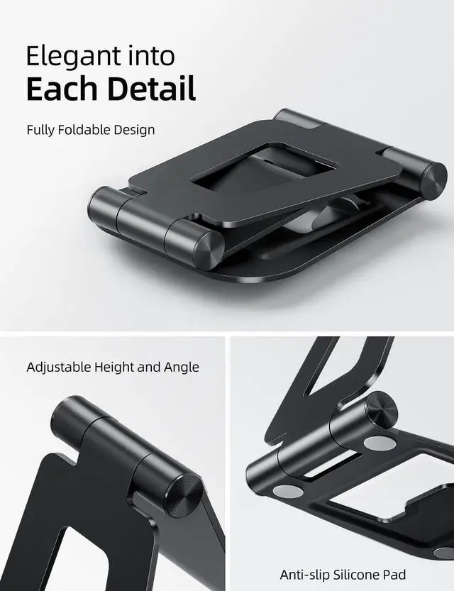 Alt view image 4 of 5 - Nulaxy A5 Dual Folding Tablet Stand & RS05 360 Rotating Book Stand