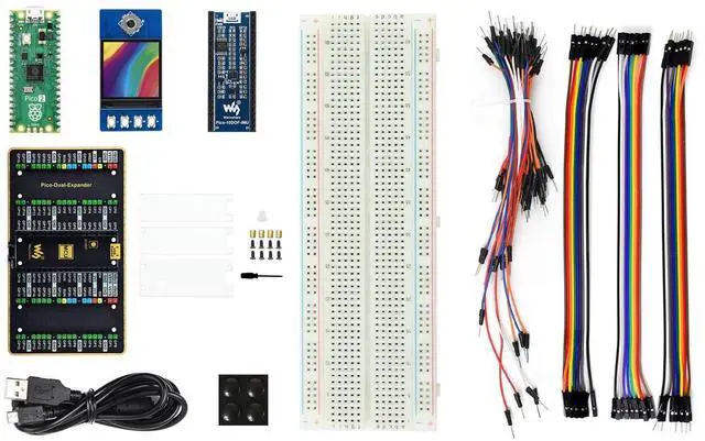 Main image of Waveshare Evaluation Kit, Compatible with Raspberry Pi Pico 2 Microcontroller Board, Based On Official RP2350 Chip, Dual-Core & Dual-Architecture Design, 11 Items