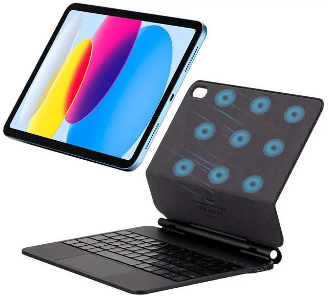 Alt view image 2 of 5 - mobee Magic Keyboard Case for for iPad 10th Gen 10.9 inch (2022) & iPad 11th (A16, 2025), Magnetic Keyboard Case with Multi-Touch Trackpad, Backlit, Light Weight