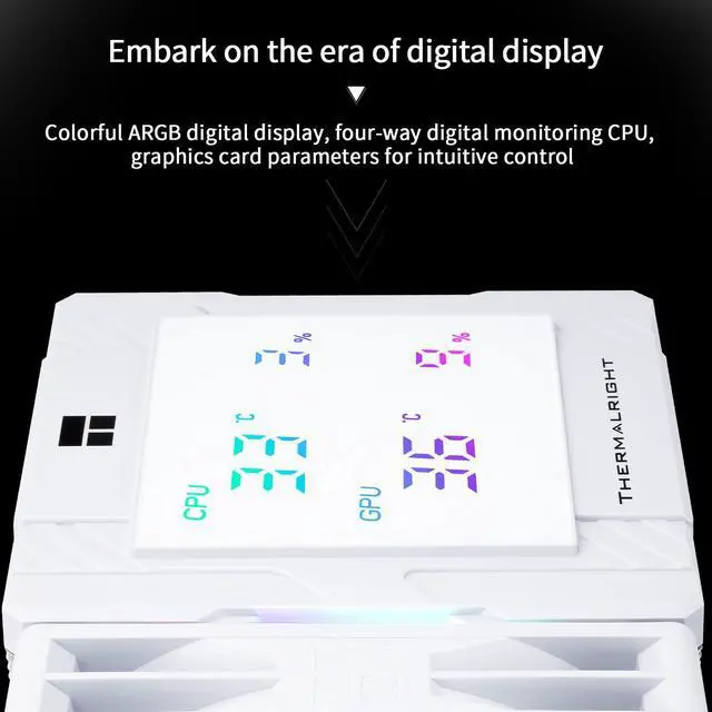 Alt view image 5 of 5 - Thermalright Peerless Assassin 120 Digital ARGB White CPU Cooler, Double Towers and Double Fans Cooling, CPU Air Cooler, Digital Screen Top Cover, for AM4/AM5,Intel LGA1851/1700/115X/1200