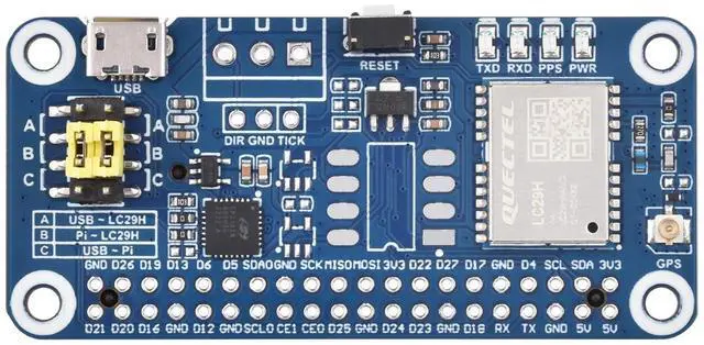 Main image of Waveshare LC29H Series Dual-Band GPS Module for Raspberry Pi, Dual-Band L1+L5 Positioning Technology, Supports Positioning Augmentation System and Easy Technology