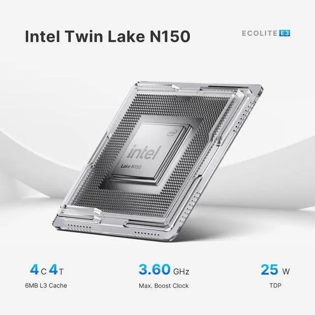 Alt view image 3 of 5 - BOSGAME E3 Mini PC, Intel N150(Beat N100/N95) 16GB DDR4 RAM 512GB SSD Mini Desktop Comuter, Micro PC Support 4K Dual HDMI Display/WiFi 5/BT5.0/USB 3.2