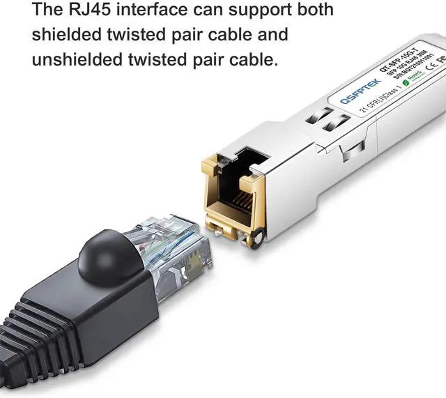 Alt view image 2 of 5 - 4Pack 10GBASE-T SFP+ to RJ45 Copper Module Mini-GBIC Transceiver for Cisco SFP-10G-T-S, Ubiquiti UF-RJ45-10G , Netgear, Mikrotik, D-Link, Supermicro, TP-Link, Linksys, CAT6A/CAT7, up to 100FT(30M)