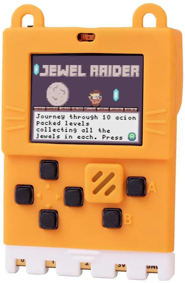 Main image of KittenBot Meowbit Card-Sized Retro Coding Arcade Programmable Handheld Game Console Suitable for STEM Education Compatible Micro:bit Expansion Board for Kids Ages 10+(Orange)