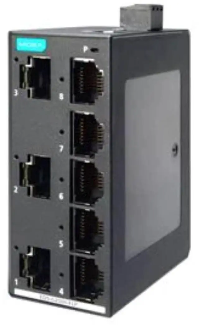 Alt view image 3 of 3 - Moxa EDS-G2008-ELP , 8-Port Full Gigabit Entry-Level Unmanaged Switch, 8 Fast TP Ports, Plastic housing, -10 to 60degC