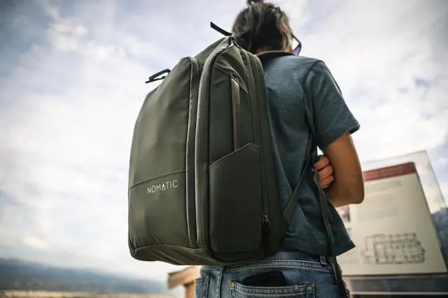 Alt view image 2 of 5 - NOMATIC Travel Pack - 14L Water Resistant Laptop Bag - TSA-Ready Expandable Olive Backpack