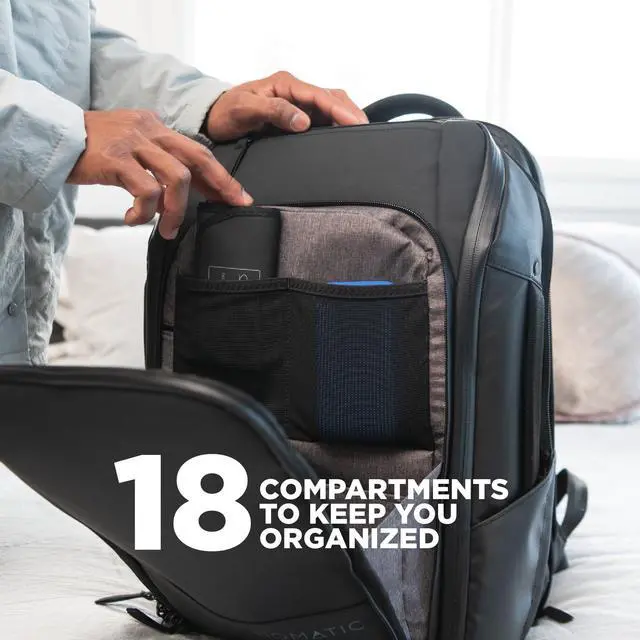 Alt view image 5 of 5 - NOMATIC Travel Pack - 14L Water Resistant Laptop Bag - TSA-Ready Expandable Olive Backpack
